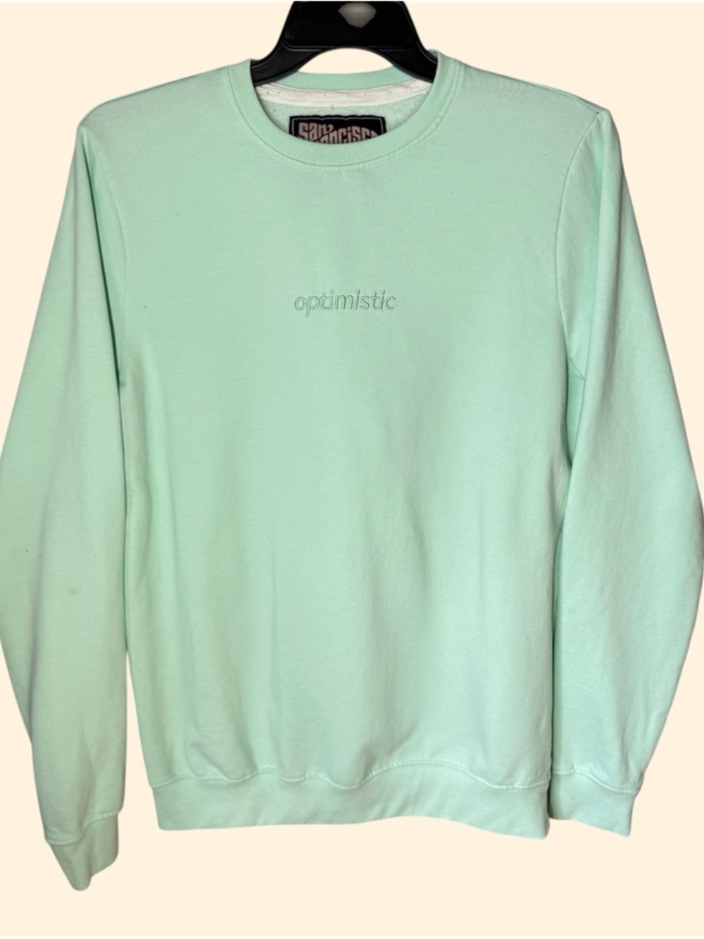 San Francisco Work Shirt Cozy Mint Green OPTIMISTIC Sweatshirt Sz L